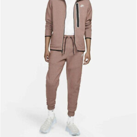 NWT Nike Sportswear Revival Tech Fleece 2-piece Hoodie/Joggers - Grey/Redstone - Picture 12 of 16